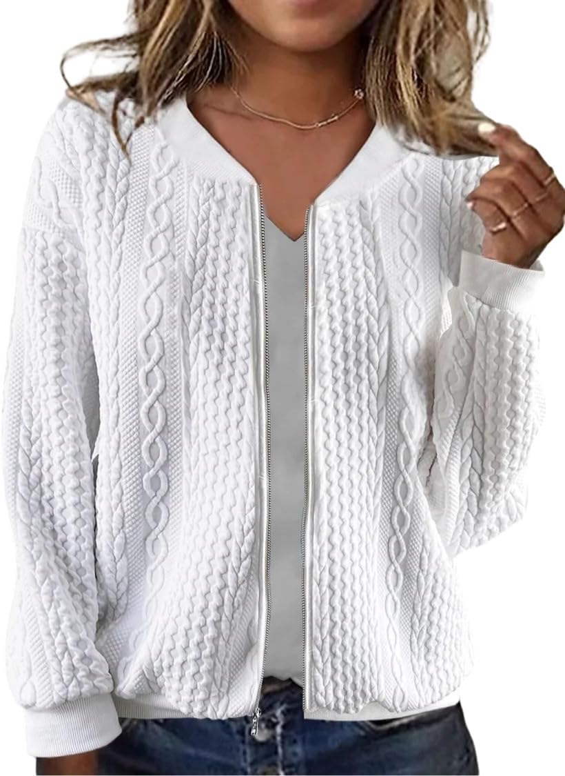 Women's Zip Up Cardigan Sweater for Cozy Autumn Style