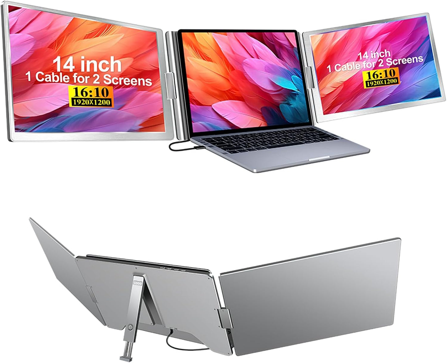 Anyuse 14 Triple Portable Monitor - Extend Your Laptop Screen!