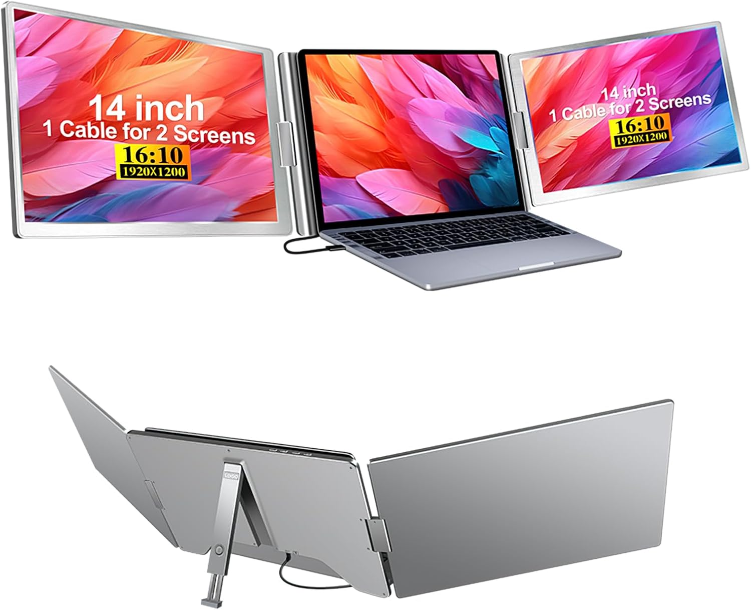 Anyuse 14 Triple Portable Monitor - Extend Your Laptop Screen!
