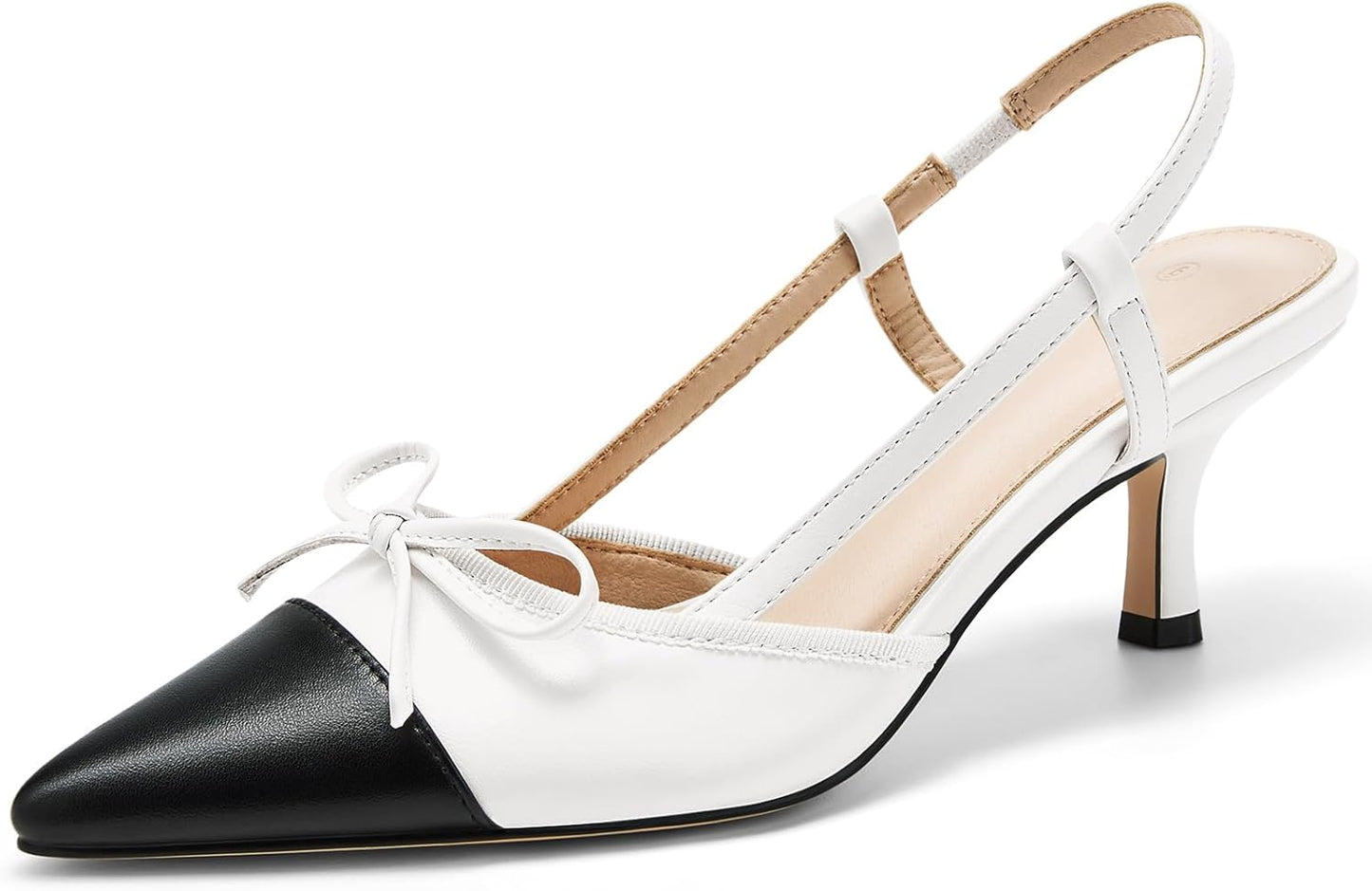 Coutgo Womens Bow Tie Slingback Pumps for Elegant Style