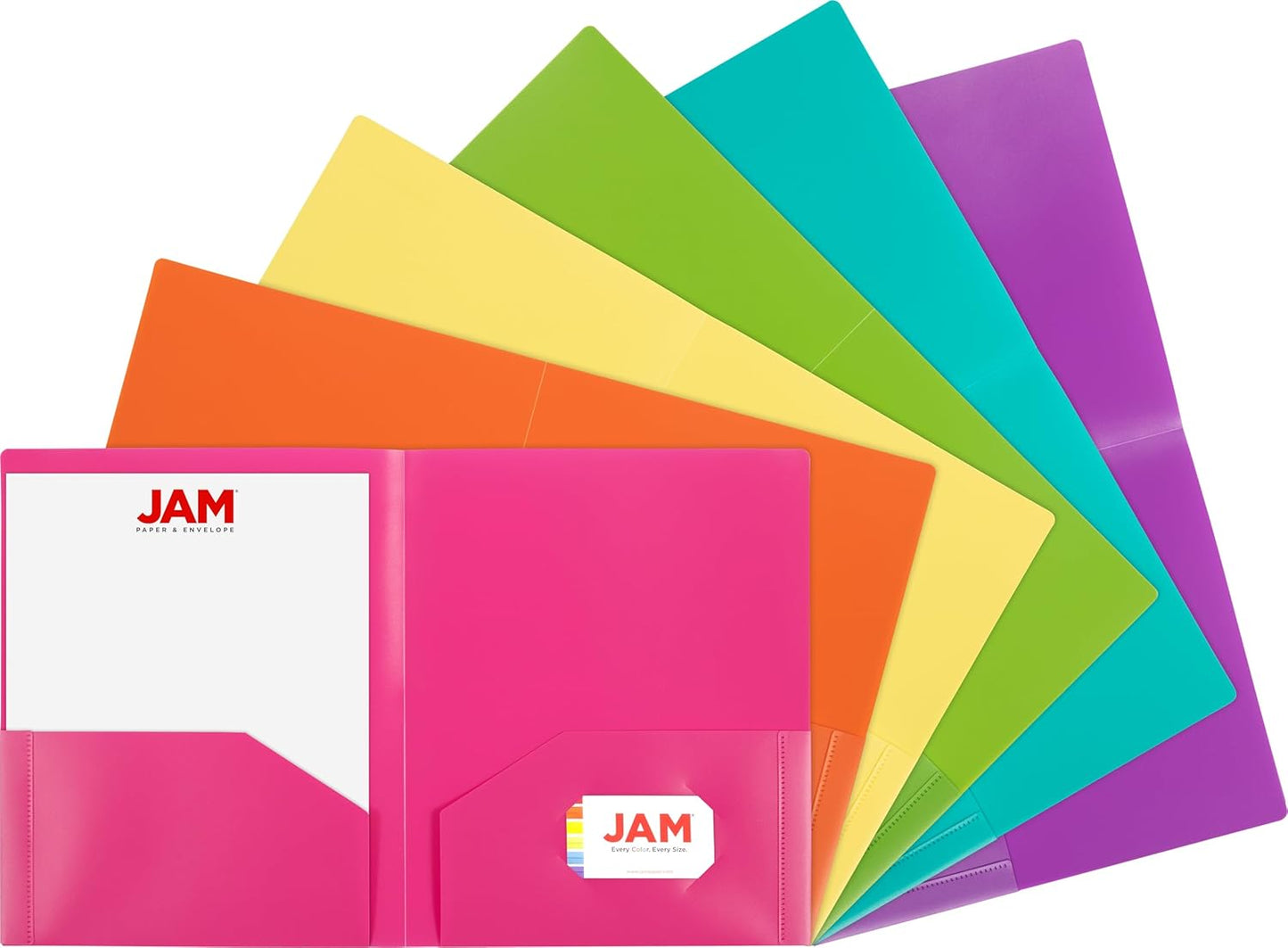 JAM PAPER Heavy Duty Plastic 2 Pocket Folders for School Use