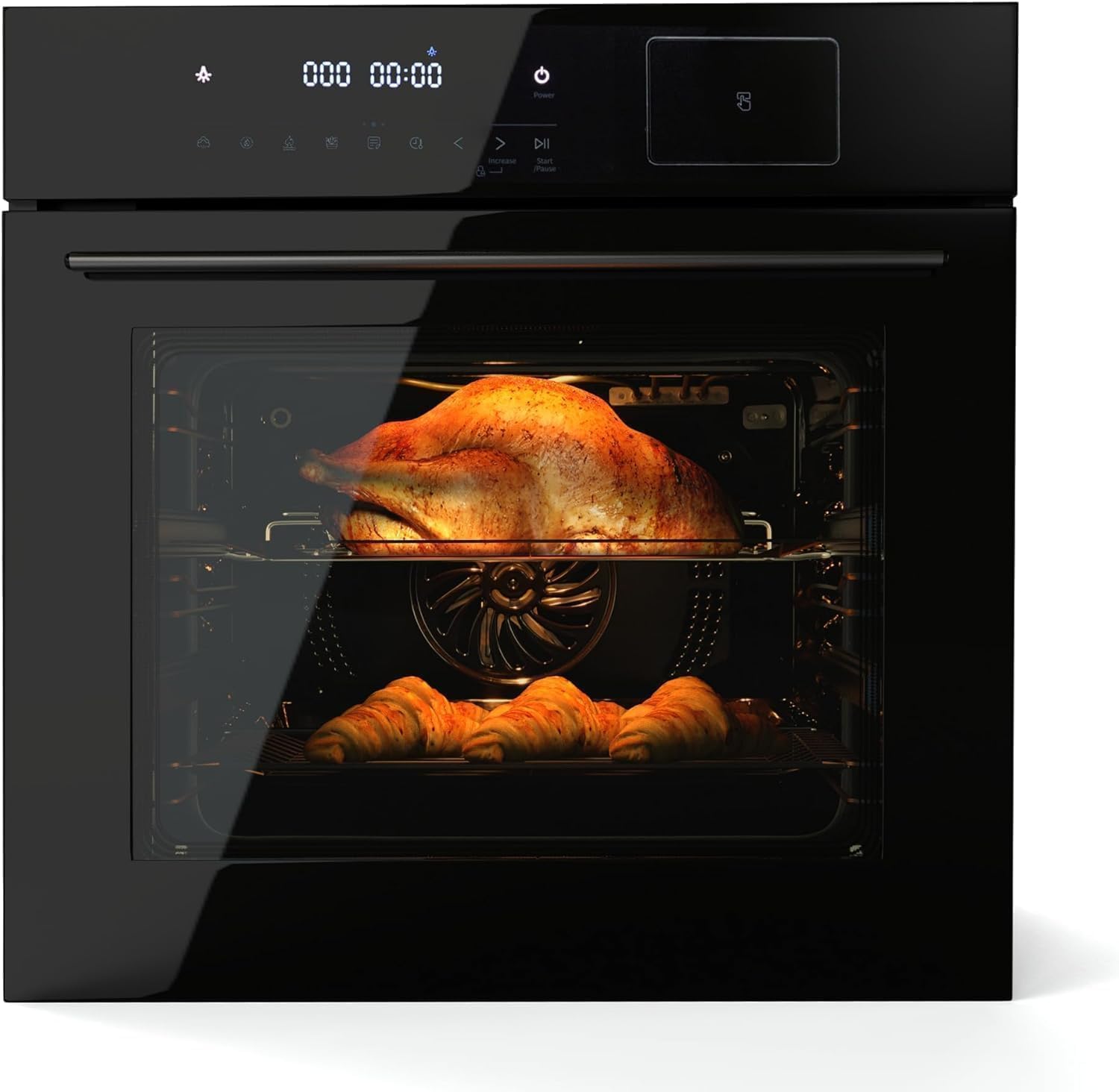Single Wall Oven 24in Built-In Electric with 8 Cooking Functions