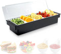 Fruit, Veggie & Condiment Caddy with 5 Compartments - Portable Garnish