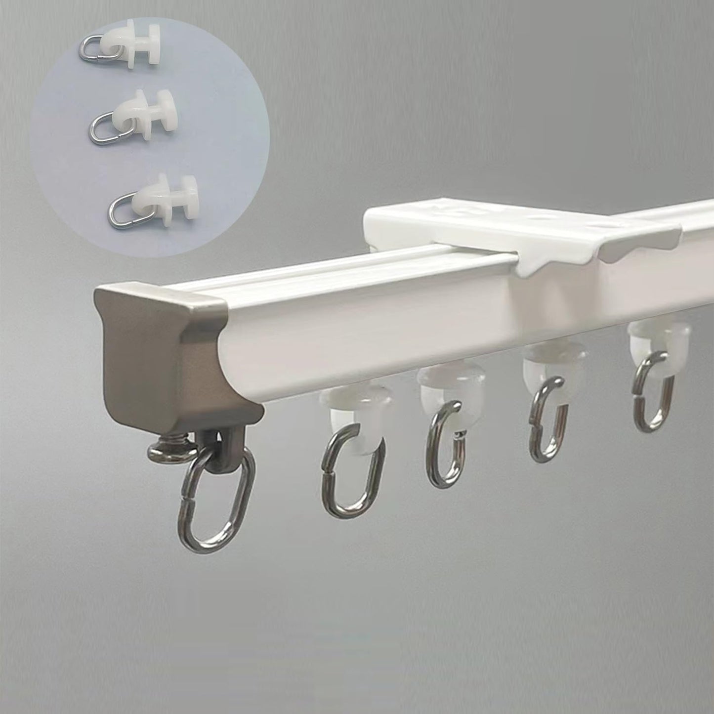Room-Separating Aluminum Curtain Track - 7.5 Ft