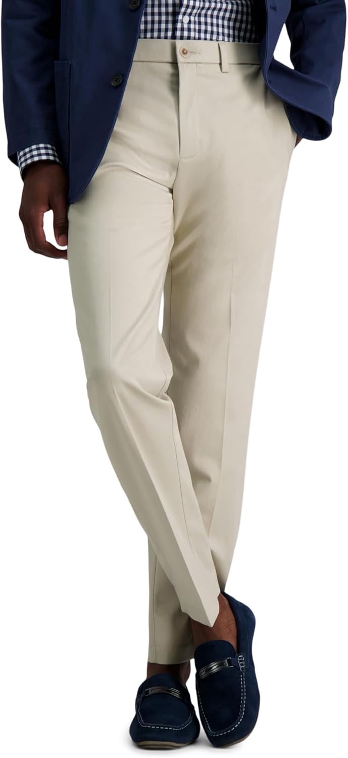 Haggar Men's Premium No Iron Khaki Casual Pant for Comfort