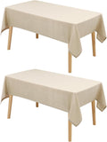 Faux Linen Rectangle Tablecloth 54 x 120 in - Wrinkle and Stain