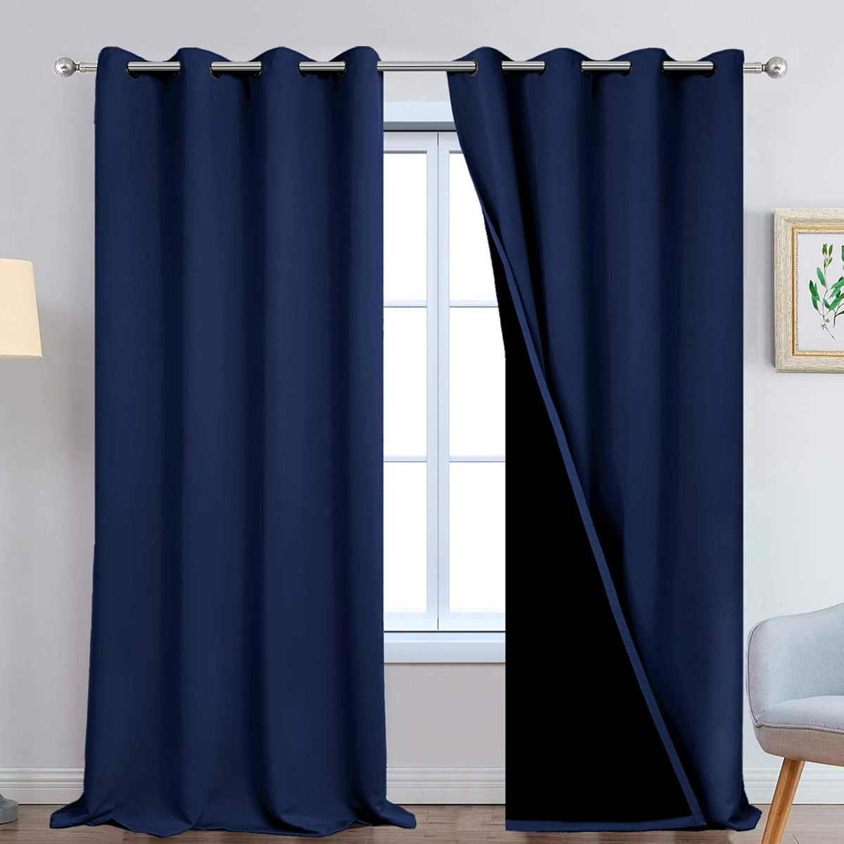 Yakamok 100% Blackout Curtains for Energy Saving and Privacy