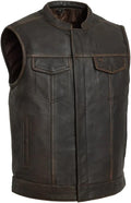 Sharp Shooter Men's Motorcycle Leather Vest for Ultimate Comfort