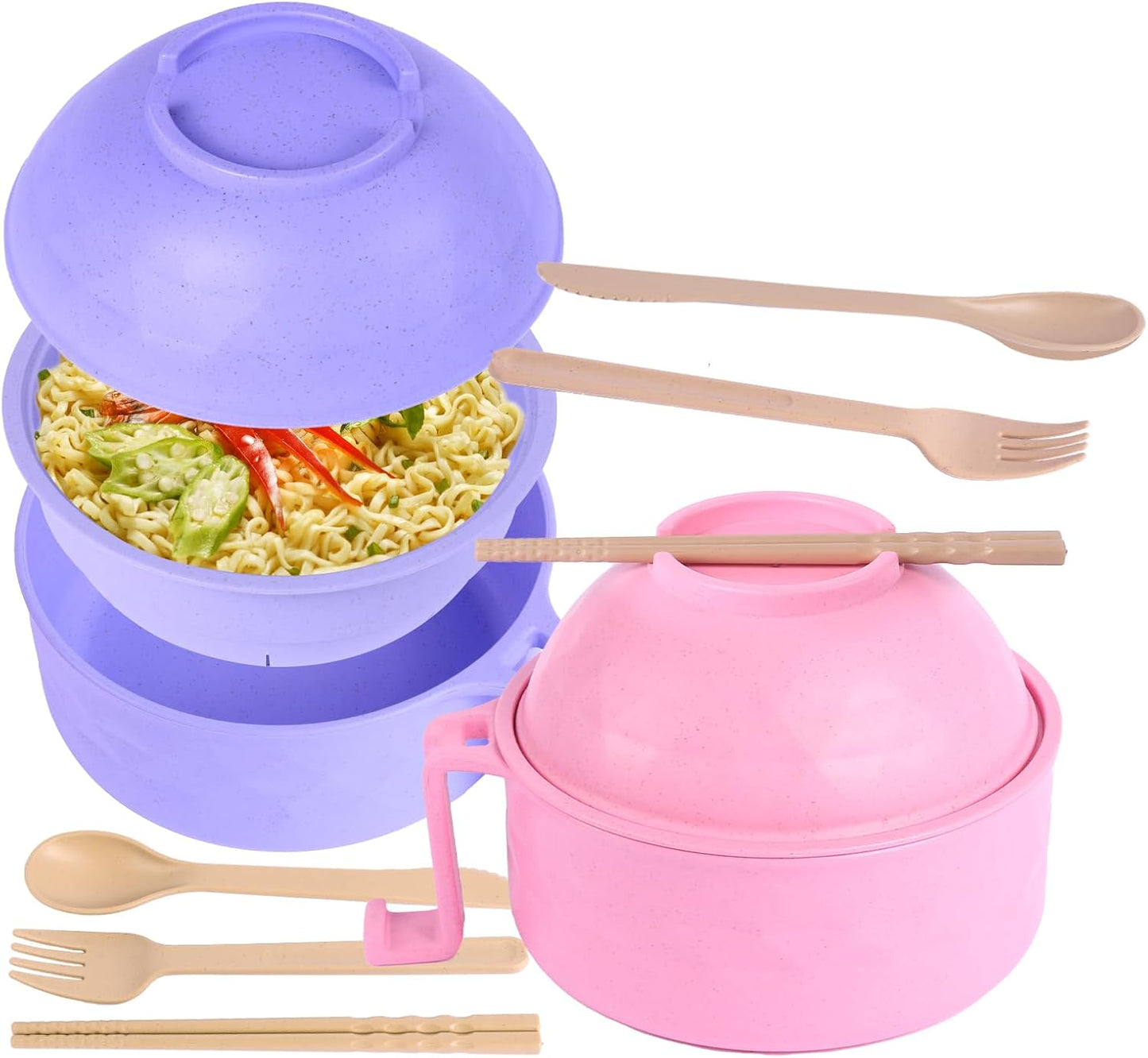 Eternelovery Microwave Ramen Cooker Set - Convenient Noodle Meal Essentials