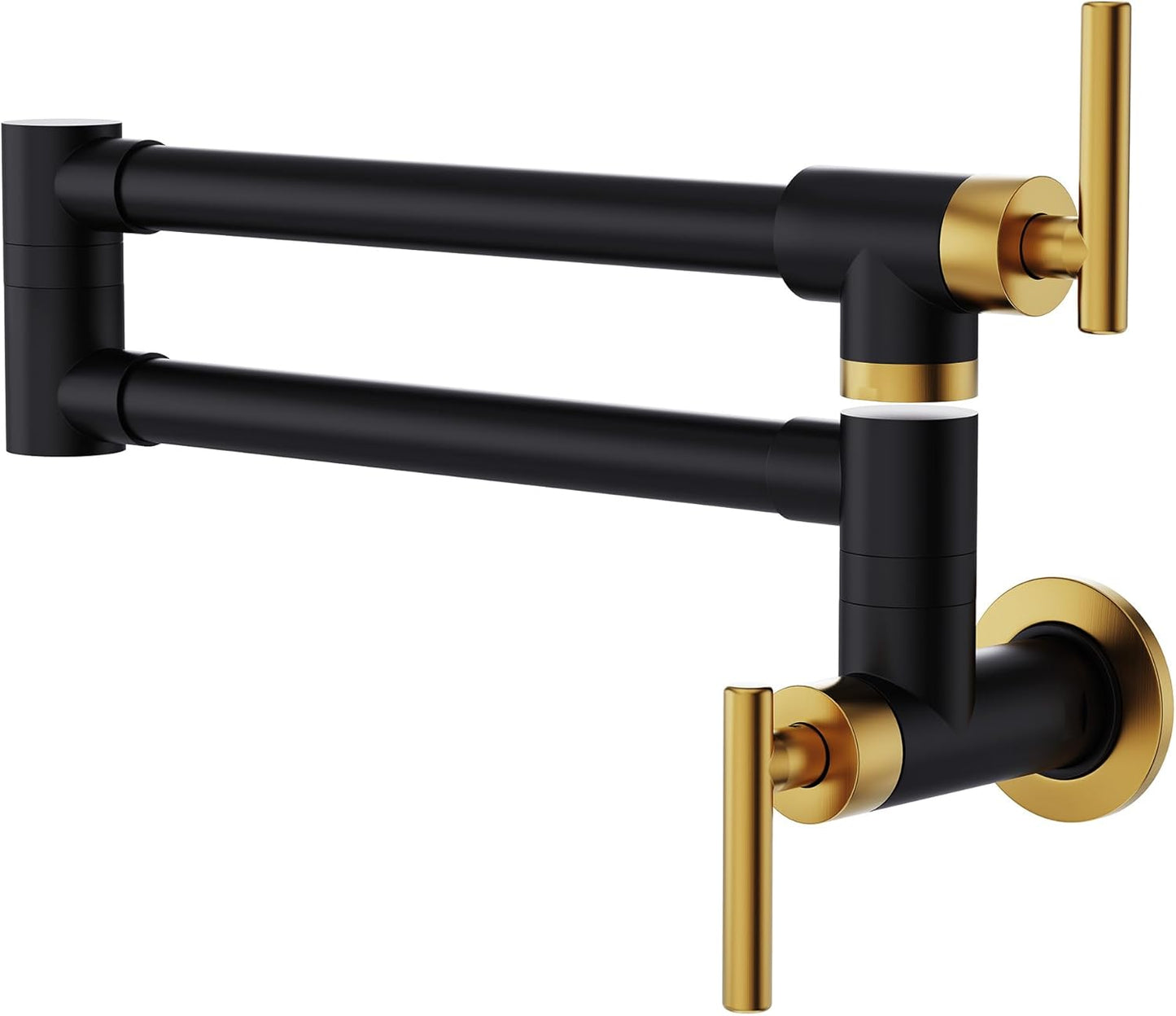 GIMILI Black and Gold Wall Mount Faucet for Kitchen Use