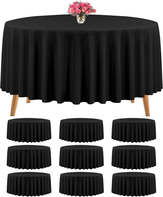 Premium 120 Inch Black Round Tablecloths for Elegant Events
