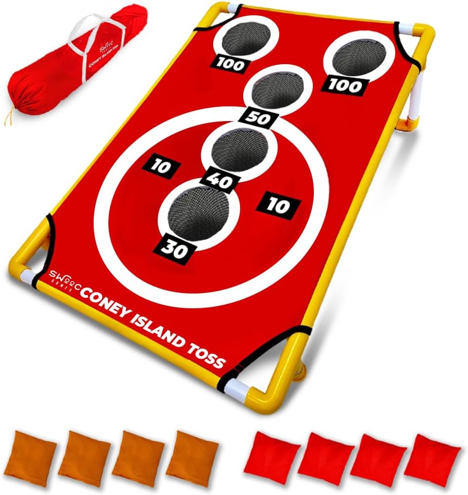 Coney Island Toss Arcade Style Cornhole Board Set for Fun