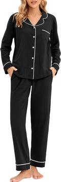 100% Cotton Pajamas for Women Long Sleeve 2-Piece Set - Soft