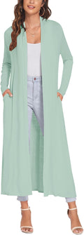 Bluetime Women Floor Length Open Front Cardigan Lightweight Maxi than