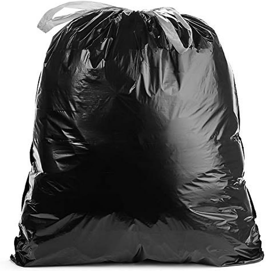 33 Gallon Black Drawstring Kitchen Garbage Bags - Tough & Affordable