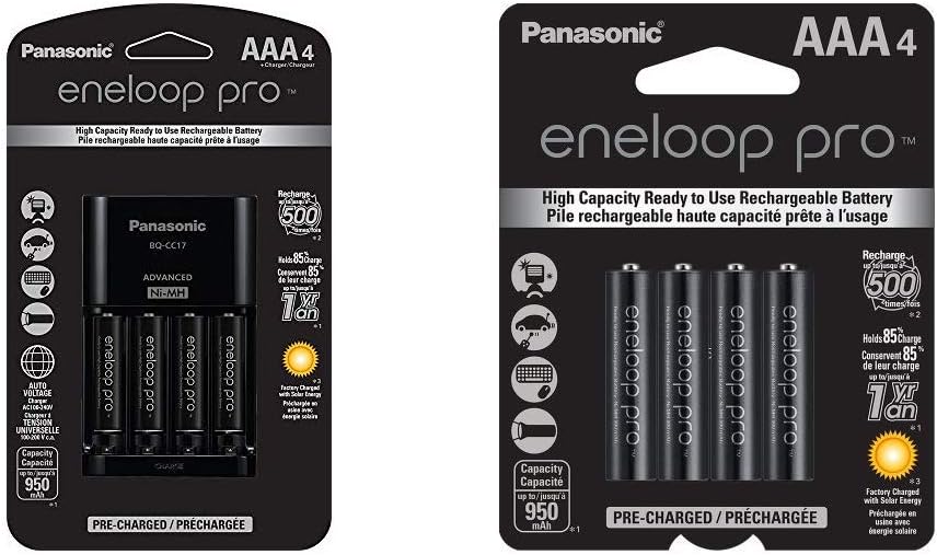 Panasonic eneloop pro AAA Rechargeable Batteries and Charger Pack