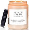 M&SENSE Vanilla Soy Candles - Large 2 Wick Jar Candle 19.4oz