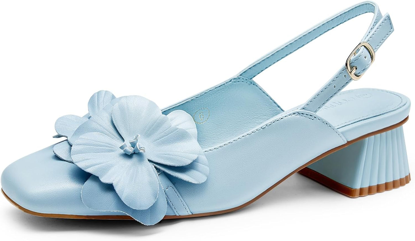 Coutgo Womens Slingback Chunky Heels for Stylish Comfort