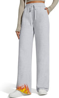 Flurrylux Fleece Lined Sweatpants Women - Warm Wide Leg Lounge Pant