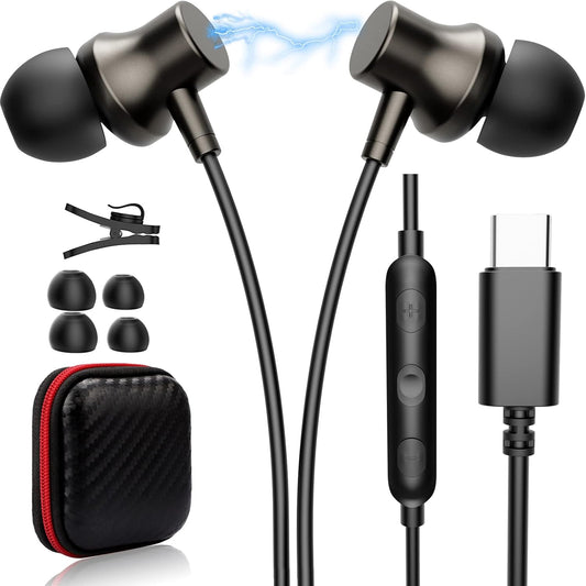 Noise-Canceling USB-C Earbuds with Mic by TITACUTE
