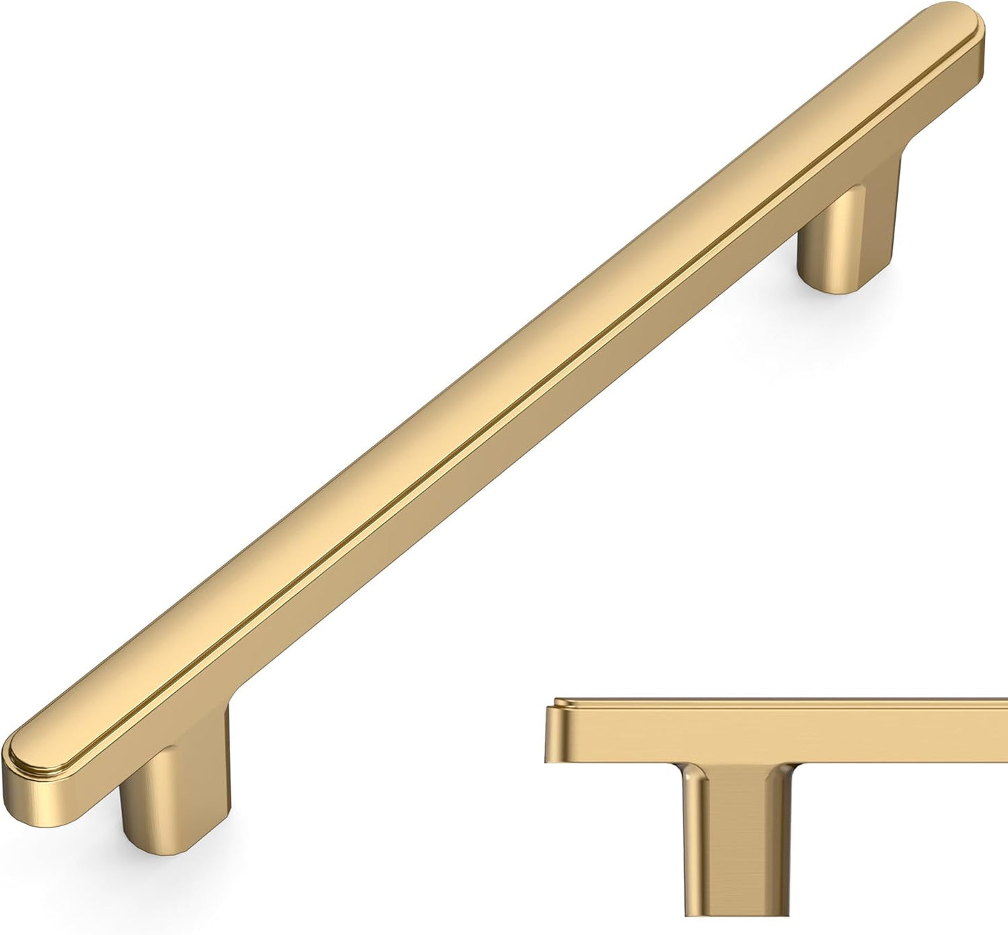 Amerdeco 10 Pack Champagne Bronze Cabinet Pulls for Kitchen