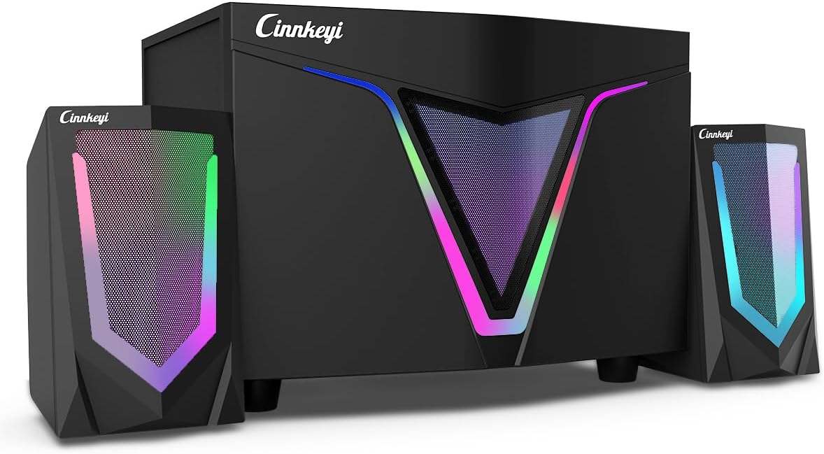 Immersive Sound: 2.1 USB Speaker with Subwoofer