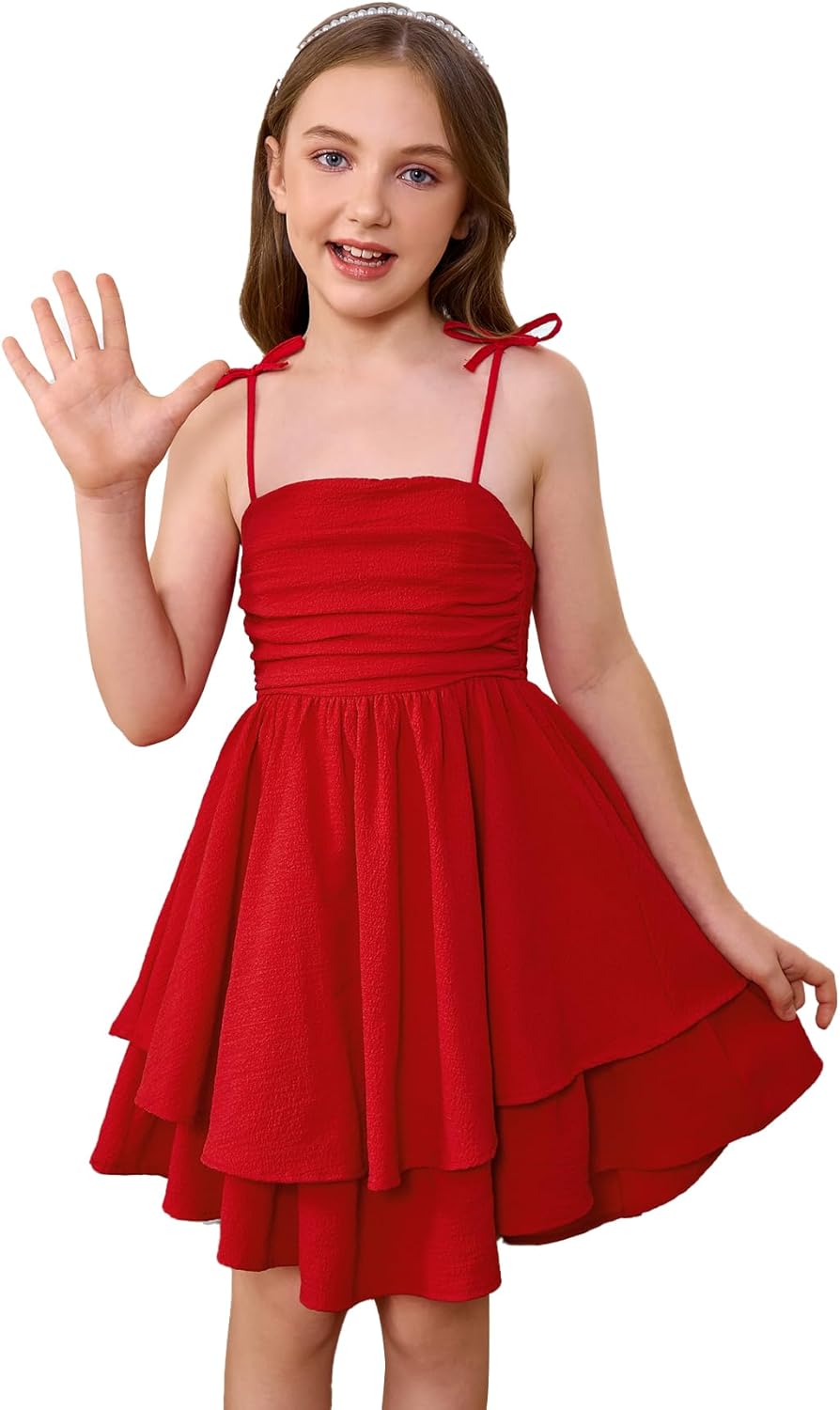 Girl's Flowy Cami Dress with Ruffles for Summer Fun