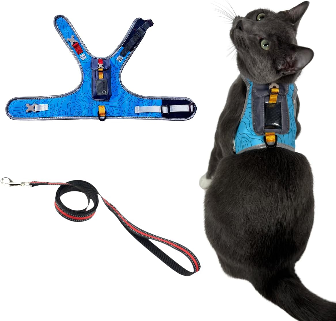 The Pathfinder Cat Harness with GPS Tracker Pocket for Safety
