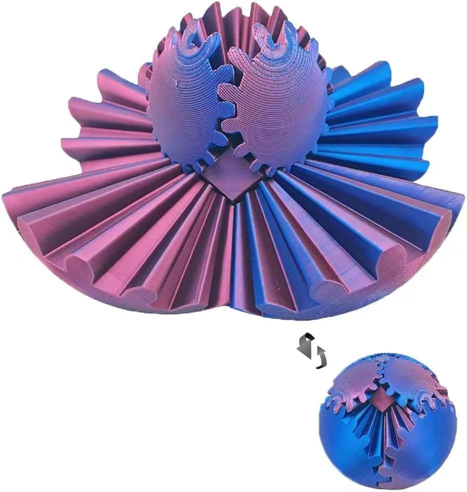 Stress Relief 3D Gear Fidget Toy - Blue-Purple