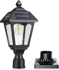 Solar Post Lights Outdoor - Warm White 100 Lumens, Pier or Pole Mount
