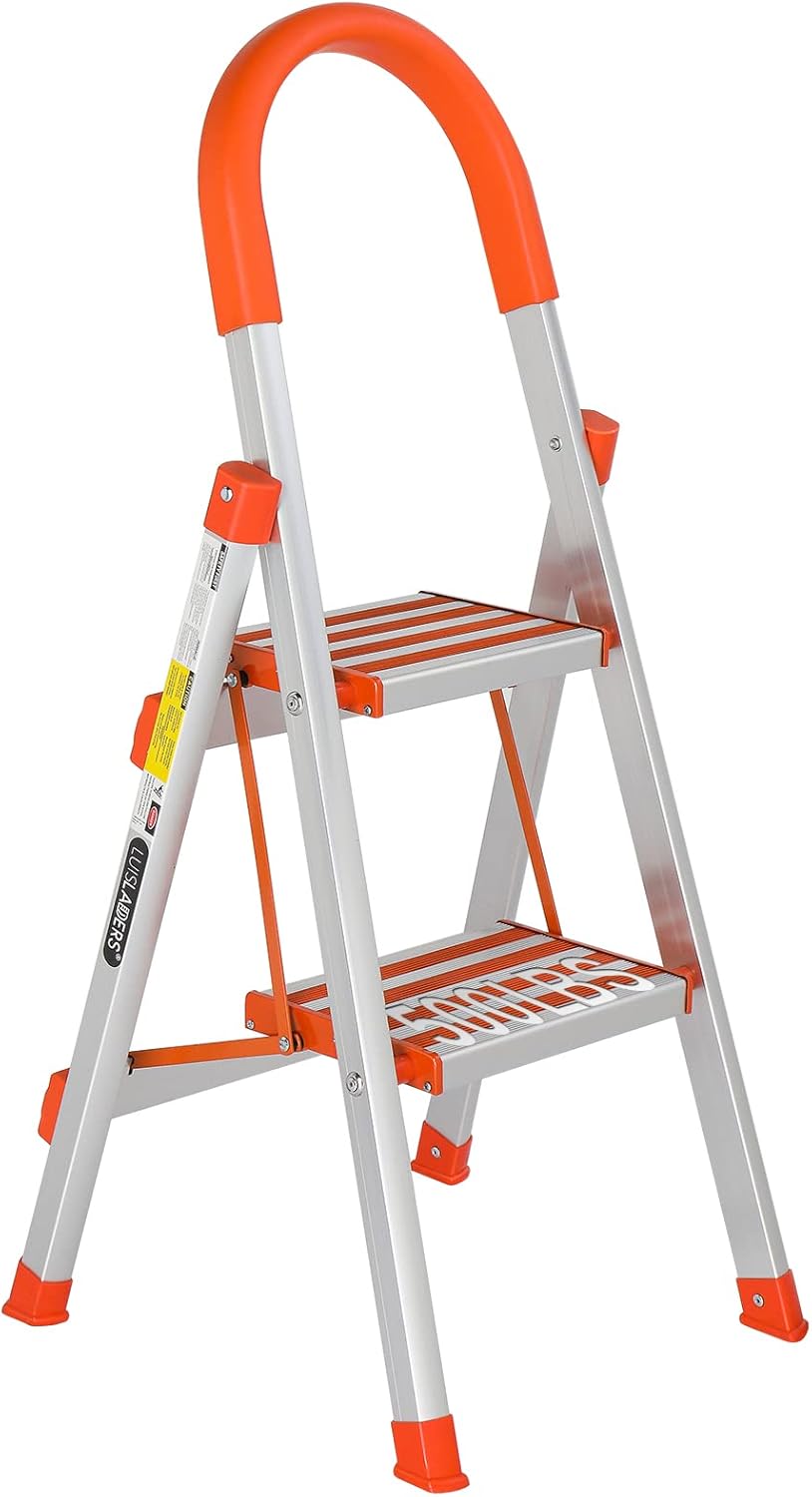 LUISLADDERS 2 Step Ladder - Lightweight Folding Step Stool