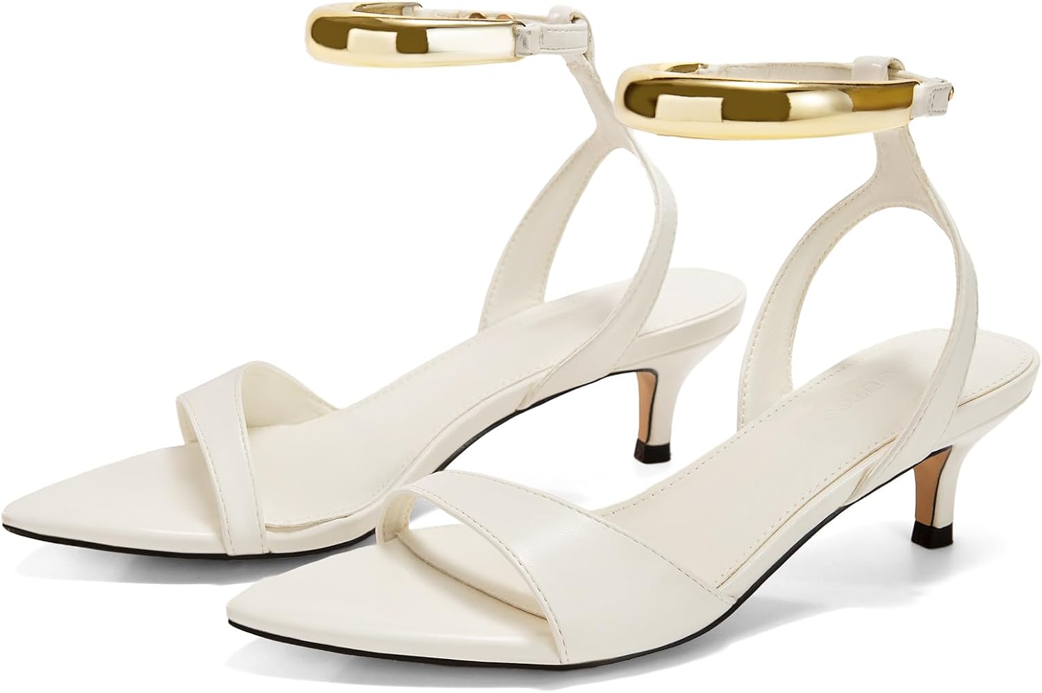 Coutgo Womens Low Kitten Heels Sandals for Summer Style