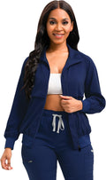 Scrub Jackets Long Sleeve Medical Scrub Jackets for Women - Warm Zip