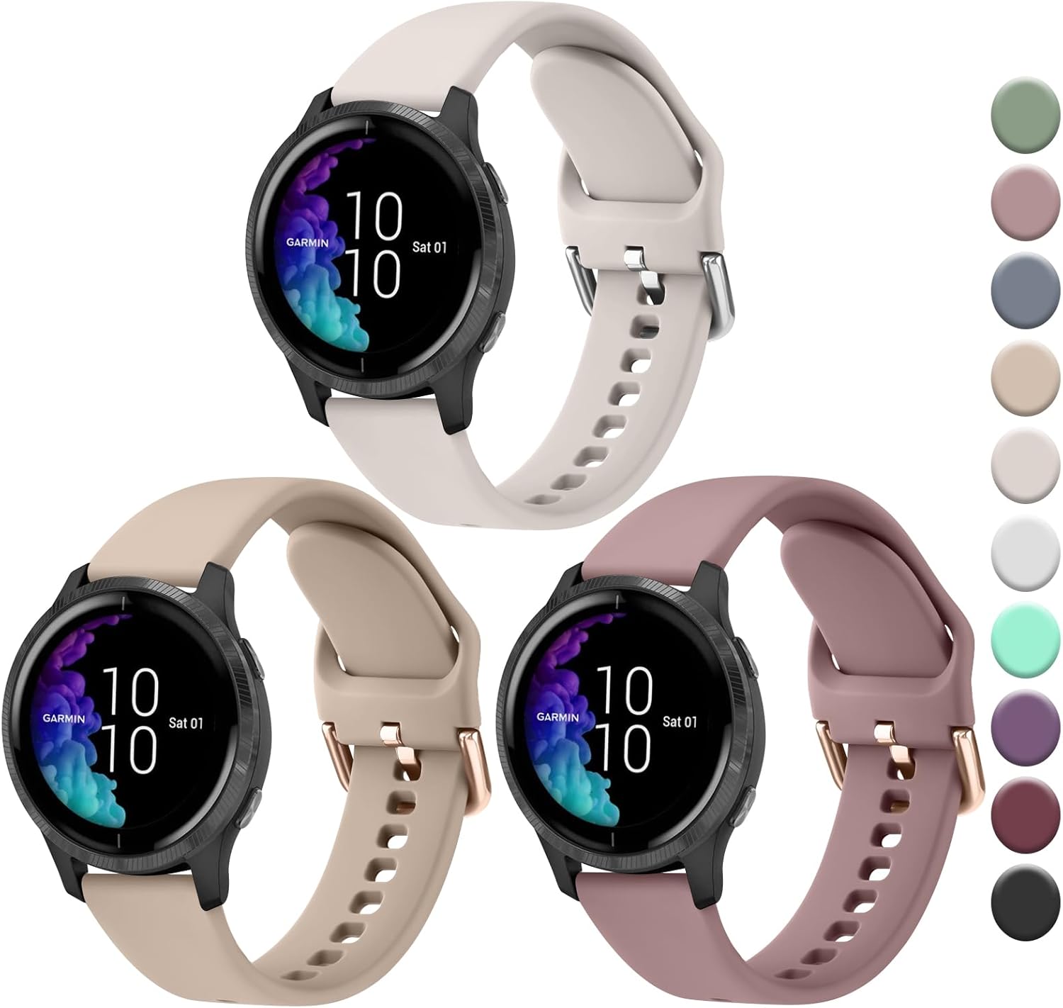20mm Soft Silicone Band for Garmin Watches - Meliya