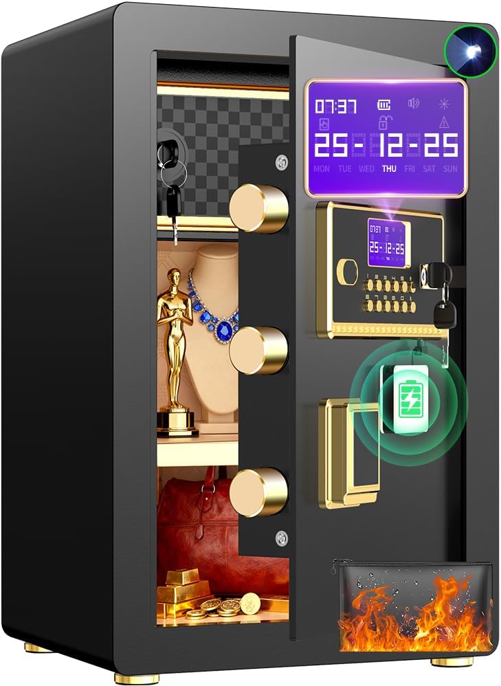 Safe Box with Digital Keypad & Alarm System for Valuables