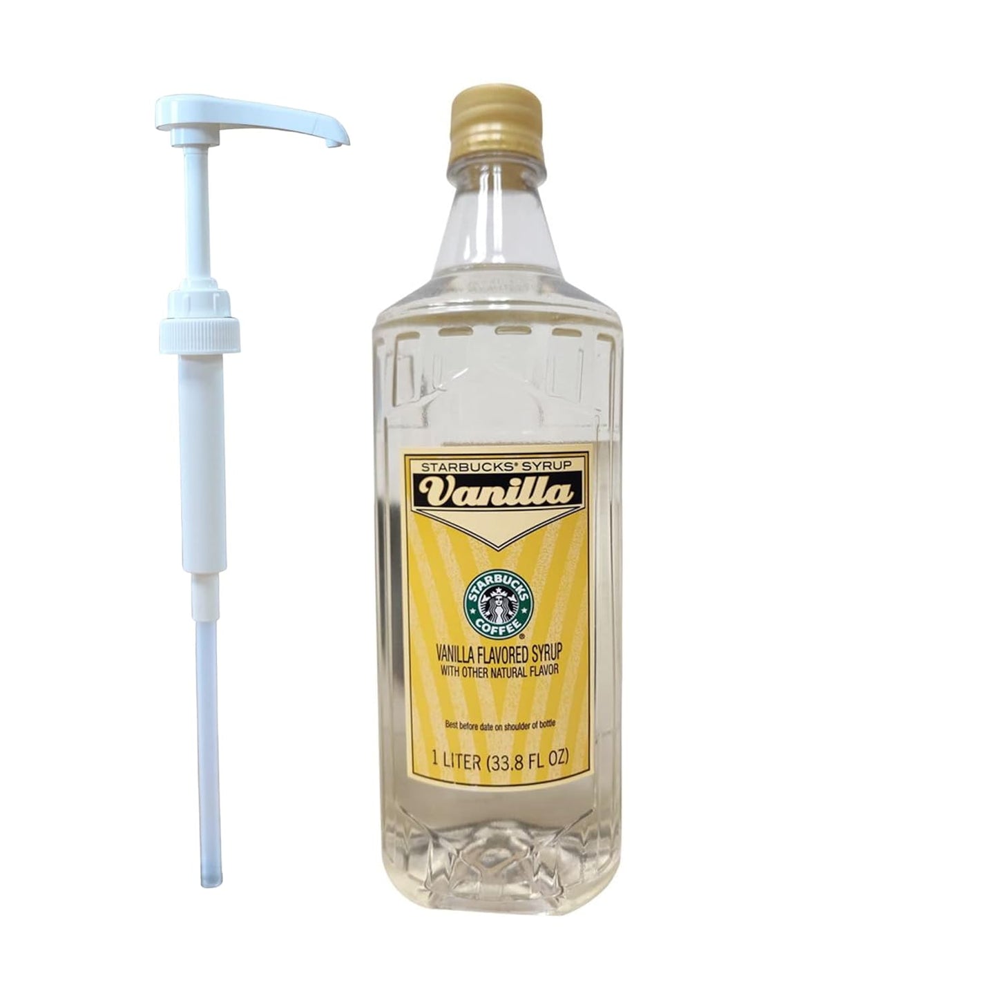 Starbucks Vanilla Syrup with White Pump - Authentic Flavor Boost