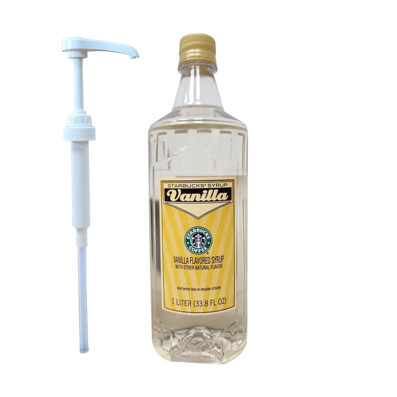 Starbucks Vanilla Syrup with White Pump - Authentic Flavor Boost