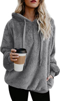 Yanekop Womens Sherpa Fleece Zip Up Hoodie - Oversized Cozy