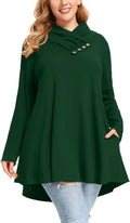 Cowl Neck Sweatshirts Plus Size Tunic for Women - Flattering A-Line
