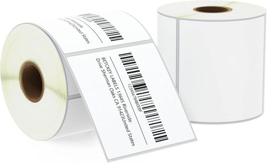 BETCKEY 3x3 Large Square Labels - Zebra & Rollo Compatible, Premium Adhesive, Perforated - 2 Rolls (1000 Labels)