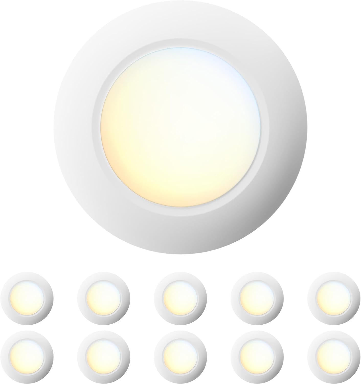10 Packs 4 Inch White LED Low Profile Recessed Disk Light