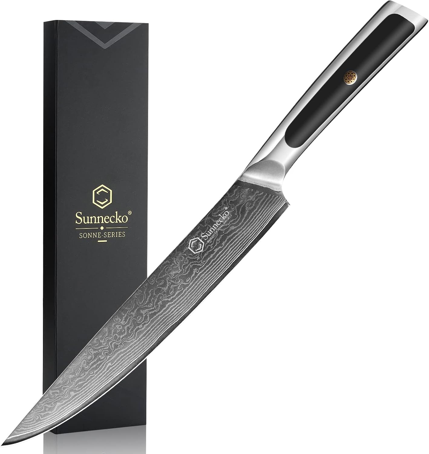Sunnecko Damascus Kitchen Knife for Precision Meat Slicing