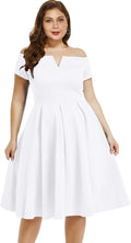 Plus Size Vintage 1950s Women's Swing Midi Dress - Flattering Fit