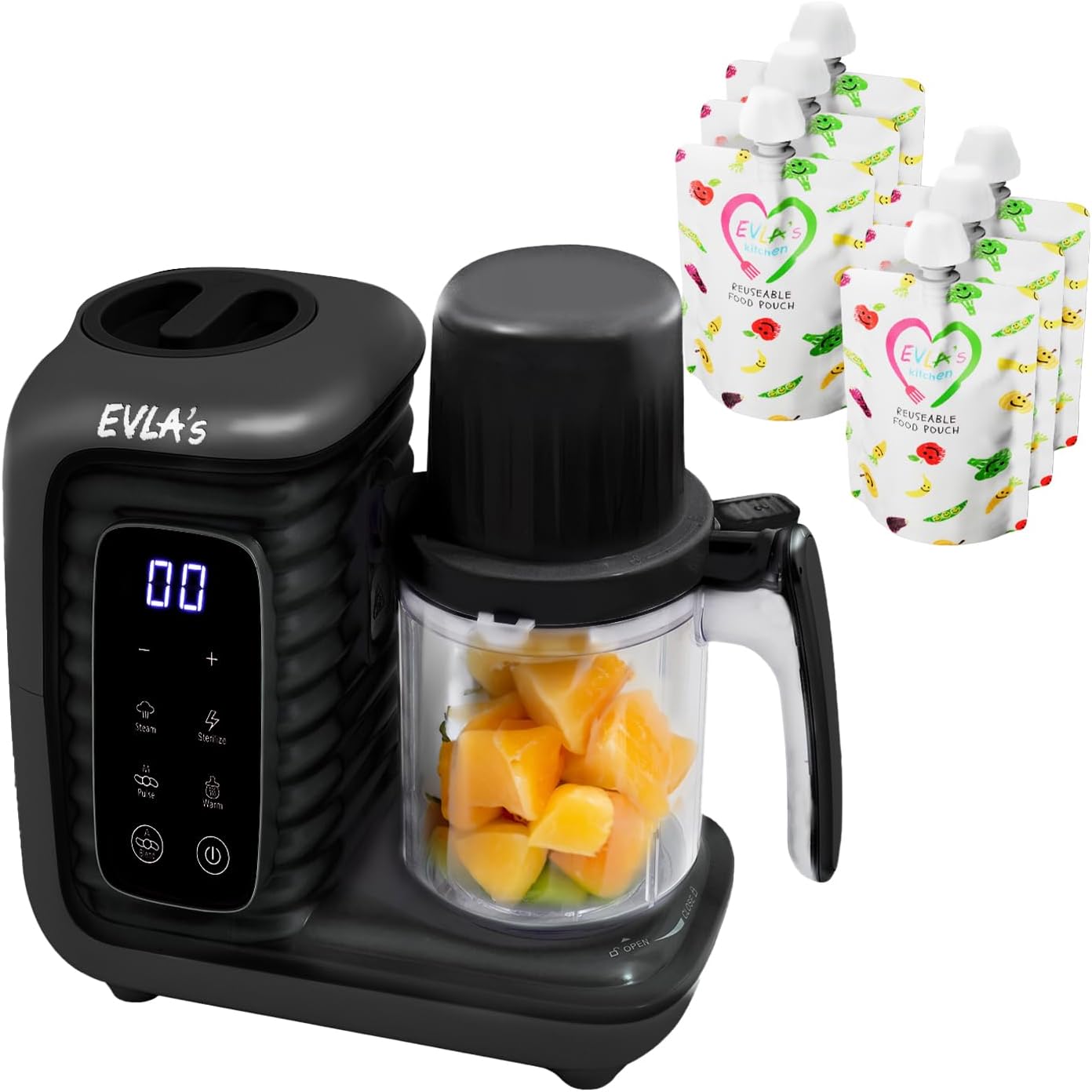 EVLA'S Double Baby Food Maker: Steamer, Blender & Processor