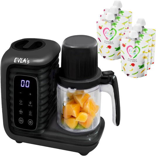 EVLA'S Double Baby Food Maker: Steamer, Blender & Processor