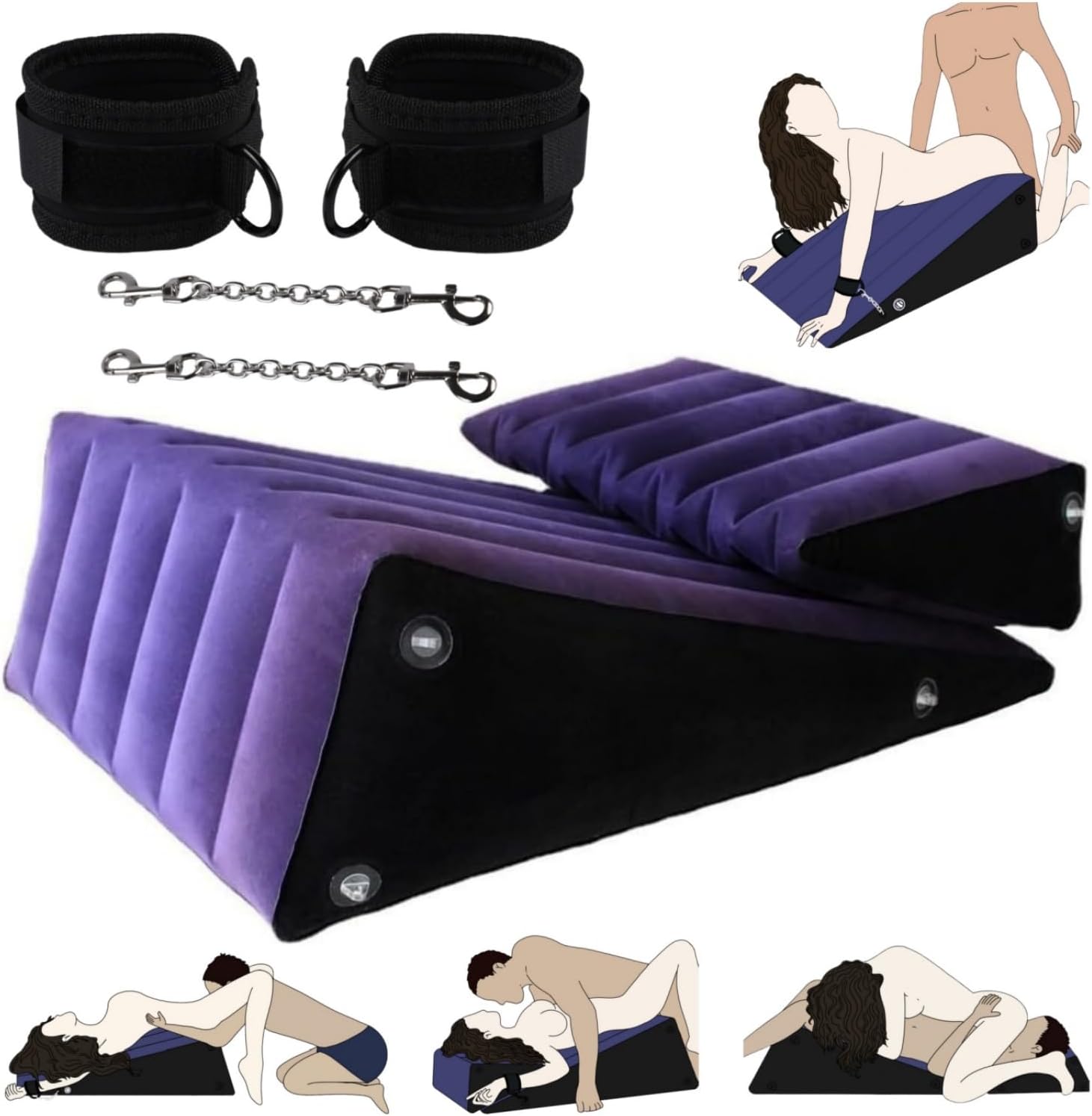 Sex Pillow Cushion Set with Handcuffs for Enhanced Intimacy