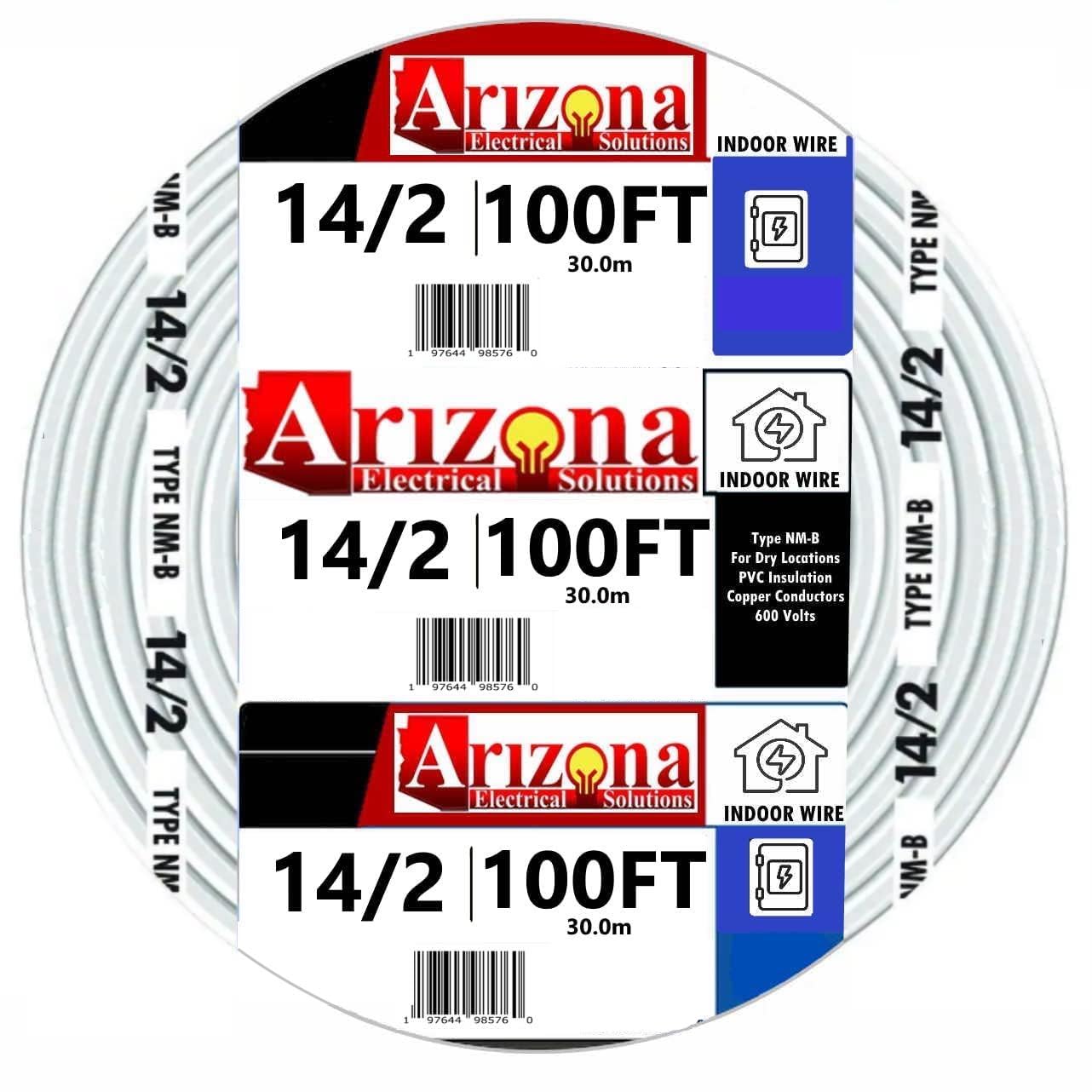 100 Feet 14/2 Type NM-B Copper Wire for Electrical Projects
