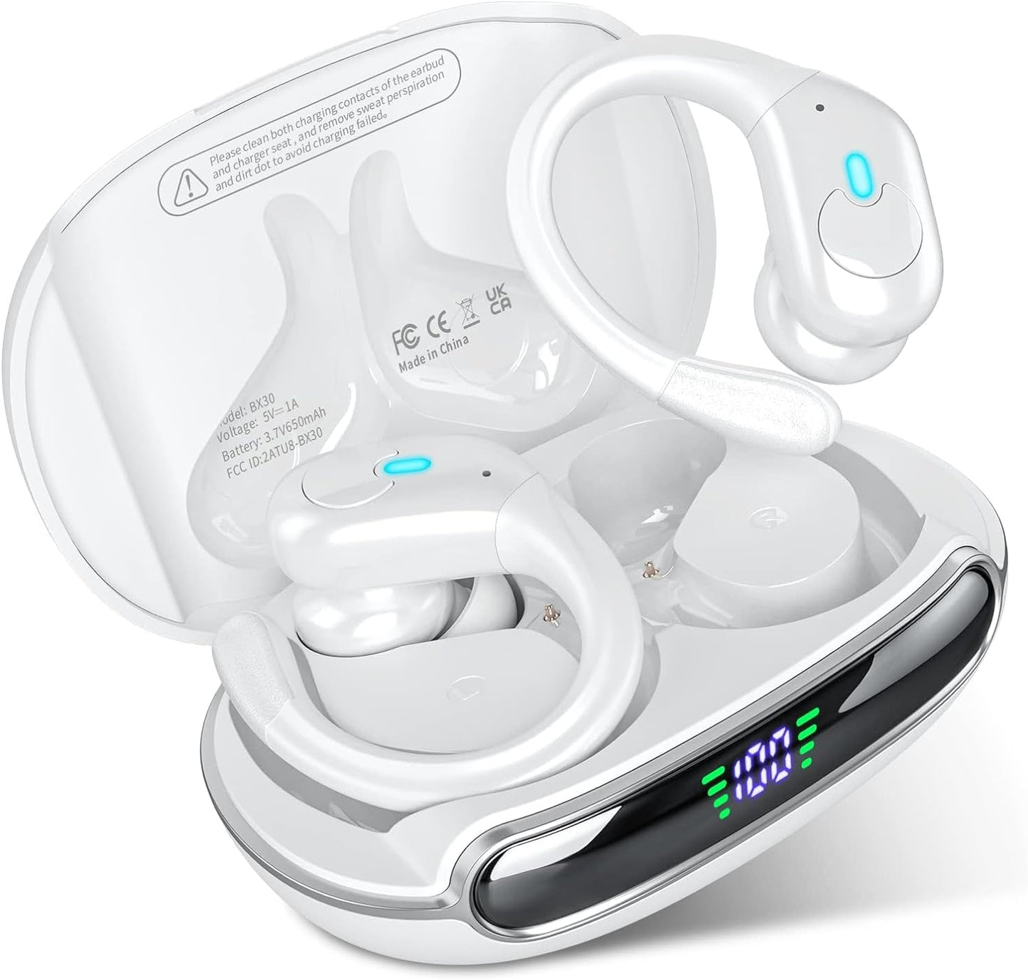HiFi Stereo Wireless Earbuds, 80H Playtime, IPX7 Waterproof