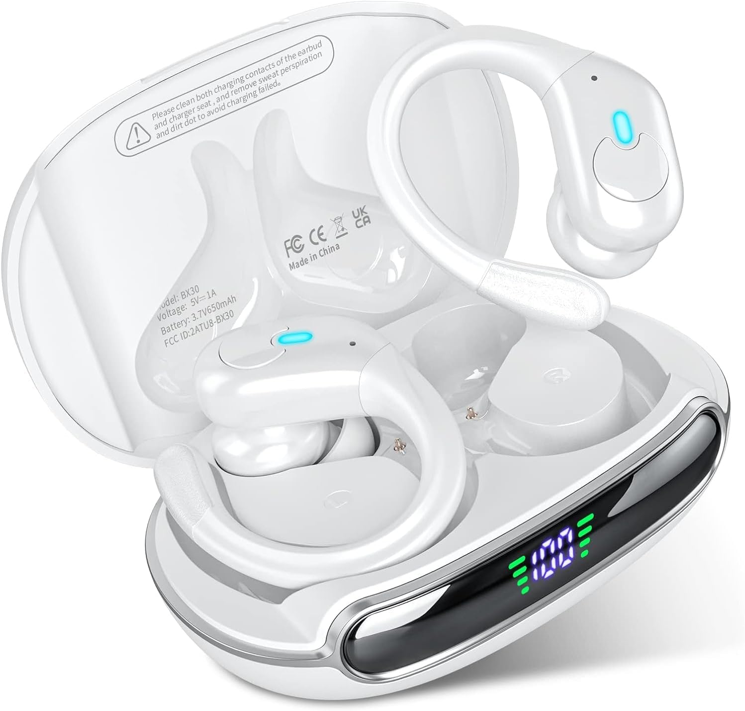HiFi Stereo Wireless Earbuds, 80H Playtime, IPX7 Waterproof