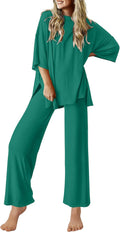 Ekouaer Lounge Sets for Women Short Sleeve Tops and Long (Style 5CYM)